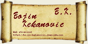 Bojin Kekanović vizit kartica